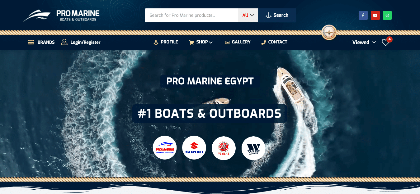تصميم موقع مارين ملاحة بحرية Marine | تصميم متجر قوارب, يخوت Ship / Yacht | الغردقة | البحر الاحمر
