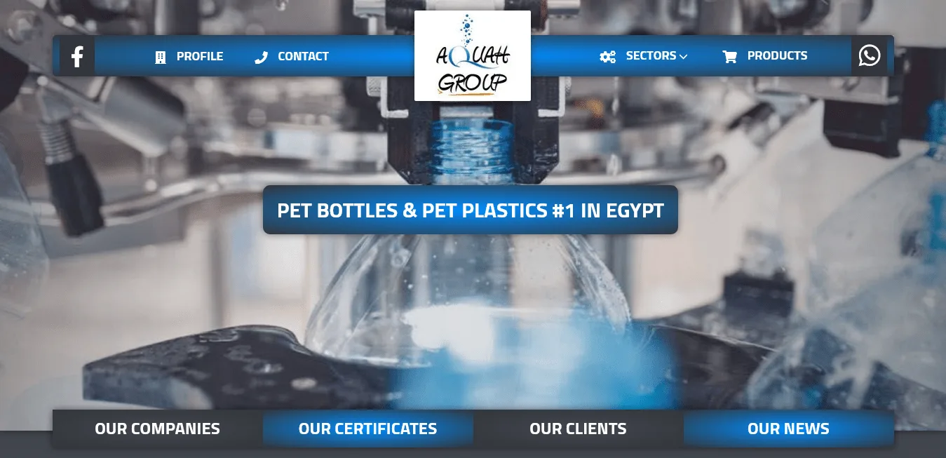 تصميم موقع بلاستيك PET Plastics 🍶 تصميم موقع زجاجات بلاستيك PET Bottles💧 تصميم موقع بالجيزة 🇾🇪 مصر