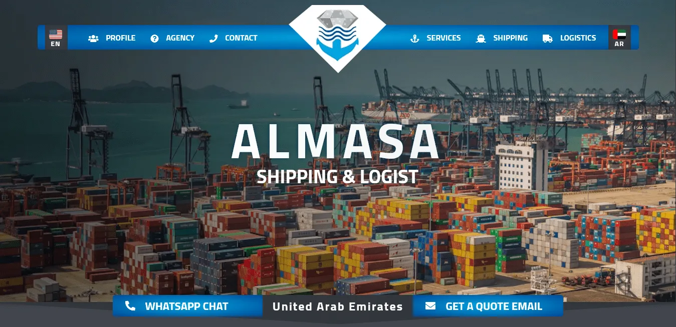 تصميم موقع شركة شحن بحري Shipping ⛴ توكيل ملاحي 🌊 لوجستيك Logistics ⚓️تصميم مواقع فى الامارات 🇦🇪