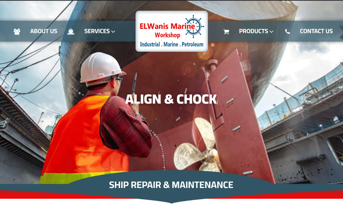 Website design for ship and yacht repair and maintenance ⛴ Ship and yacht repair and maintenance website design Chocking resins
