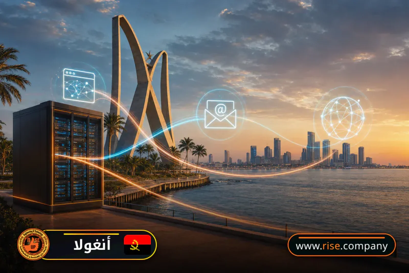 Business email, web hosting and website design in Angola